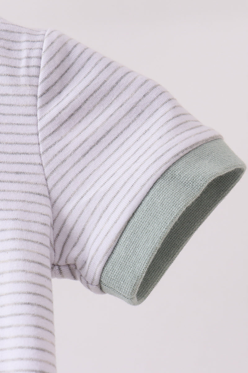 Green vehicle embroidery stripe bubble - Aaria Tees Aaria Tees