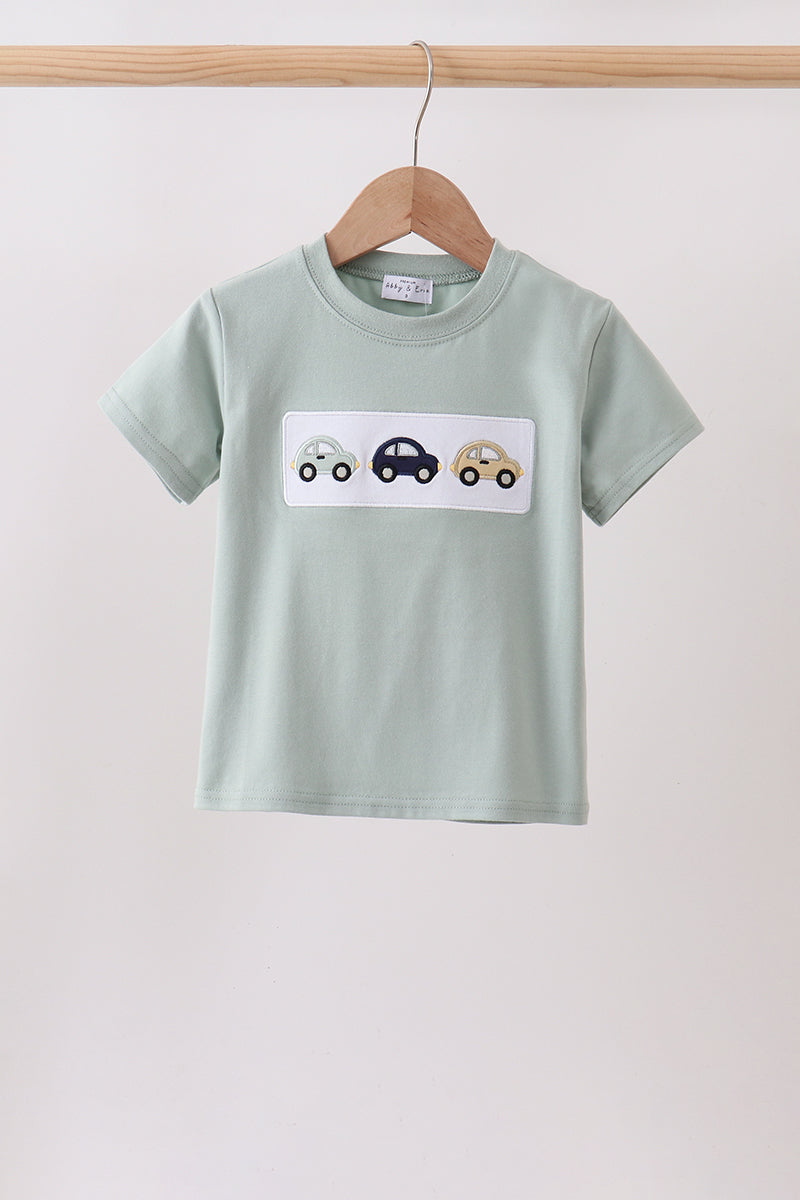 Green vehicle embroidery top - Aaria Tees Aaria Tees