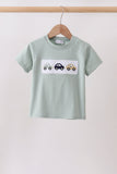 Green vehicle embroidery top - Aaria Tees Aaria Tees