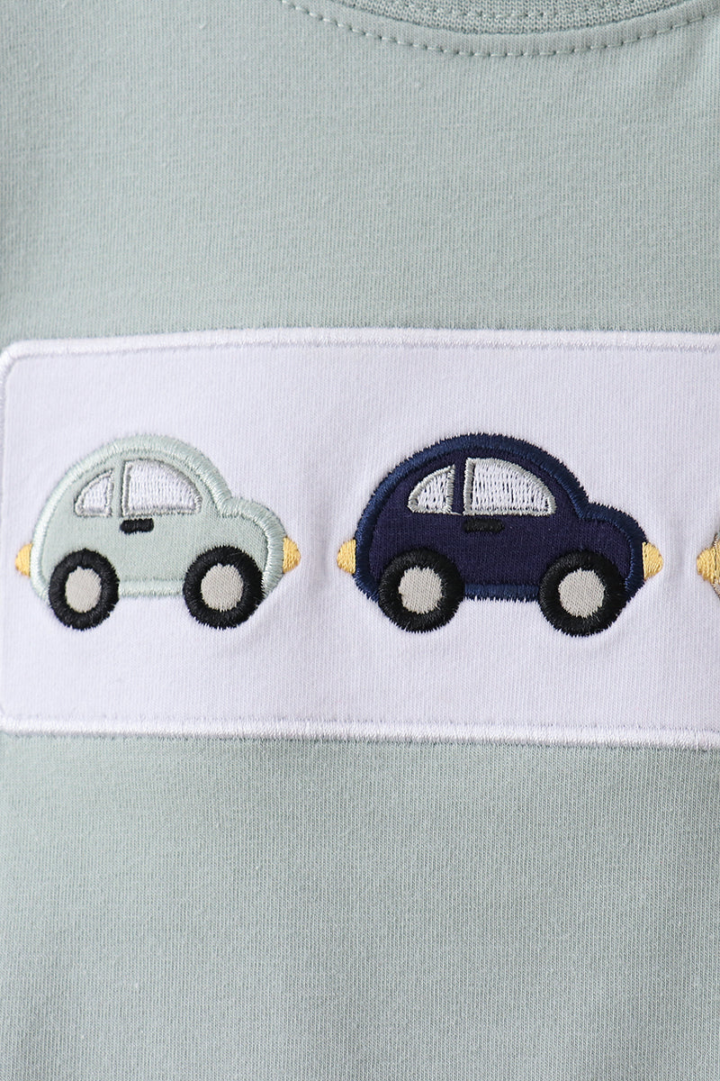 Green vehicle embroidery top - Aaria Tees Aaria Tees