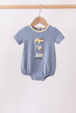 Blue stripe truck embroidery bubble - Aaria Tees Aaria Tees