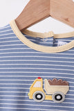 Blue stripe truck embroidery bubble - Aaria Tees Aaria Tees