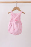 Pink stripe seersucker flamingo embroidery ruffle bubble - Aaria Tees Aaria Tees