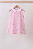 Pink stripe seersucker flamingo dress - Aaria Tees Aaria Tees