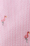 Pink stripe seersucker flamingo dress - Aaria Tees Aaria Tees