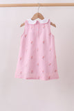 Pink stripe seersucker flamingo dress - Aaria Tees Aaria Tees