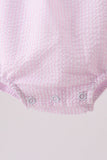 Pink stripe seersucker bow bubble - Aaria Tees Aaria Tees