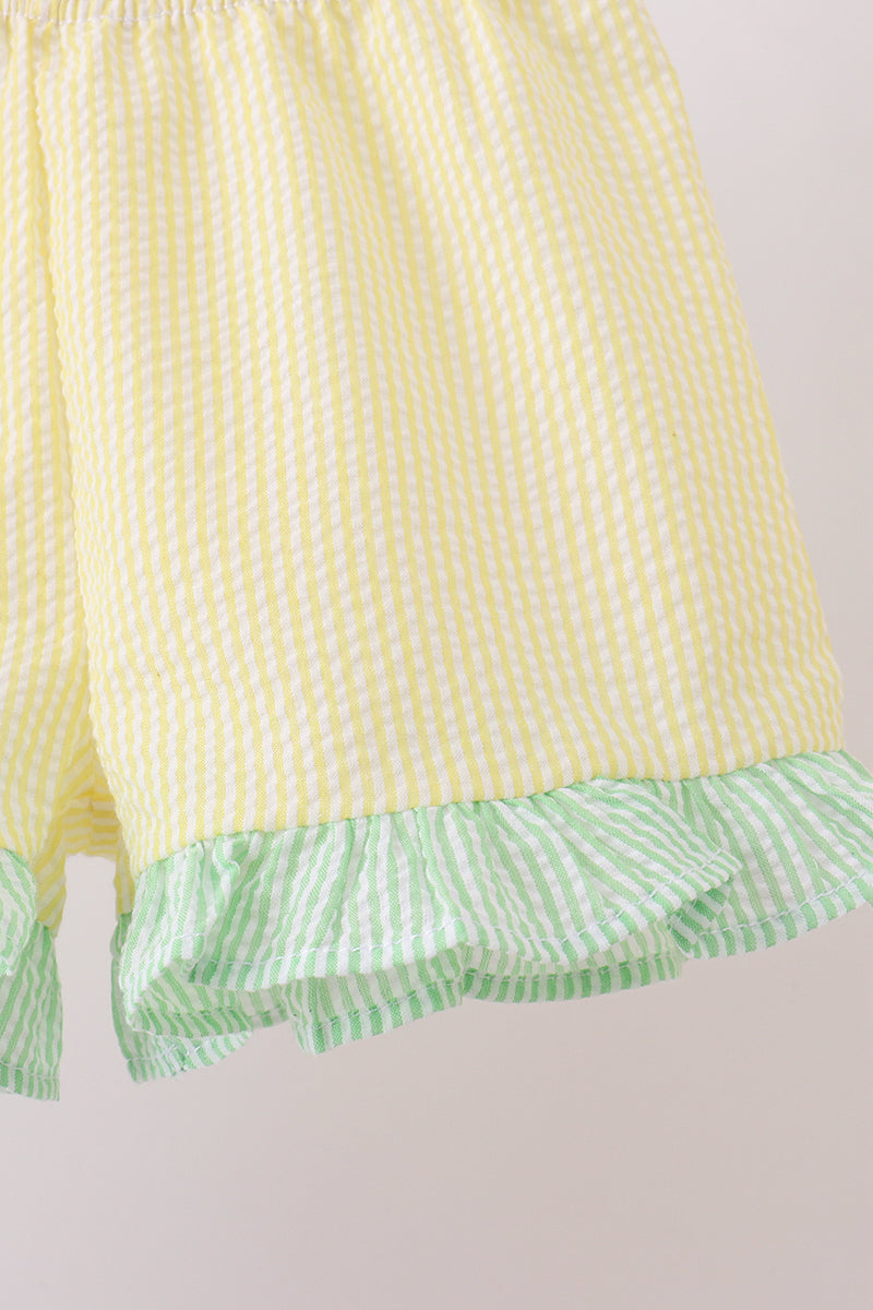 Colorblock ruffle shorts set - Aaria Tees Aaria Tees