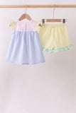 Colorblock ruffle shorts set - Aaria Tees Aaria Tees