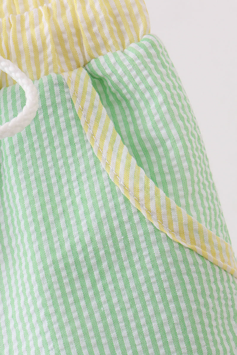 Blue&green seersucker shorts - Aaria Tees Aaria Tees