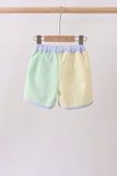 Yellow&green seersucker shorts - Aaria Tees Aaria Tees