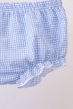 Blue flag embroidery ruffle bloomer set - Aaria Tees Aaria Tees