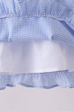 Blue flag embroidery ruffle bloomer set - Aaria Tees Aaria Tees