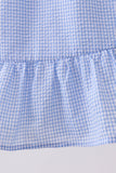 Blue flag embroidery ruffle dress - Aaria Tees Aaria Tees