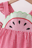 Red watermelon ruffle gingham bloomer set - Aaria Tees Aaria Tees