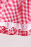 Red watermelon ruffle gingham bloomer set - Aaria Tees Aaria Tees