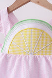 Pink lemon ruffle gingham bloomer set - Aaria Tees Aaria Tees