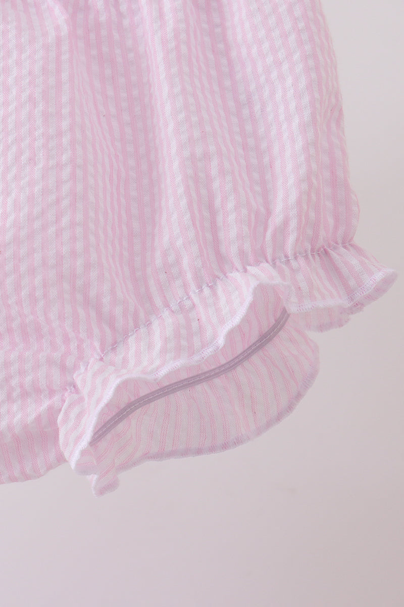 Pink lemon ruffle gingham bloomer set - Aaria Tees Aaria Tees