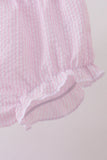 Pink lemon ruffle gingham bloomer set - Aaria Tees Aaria Tees