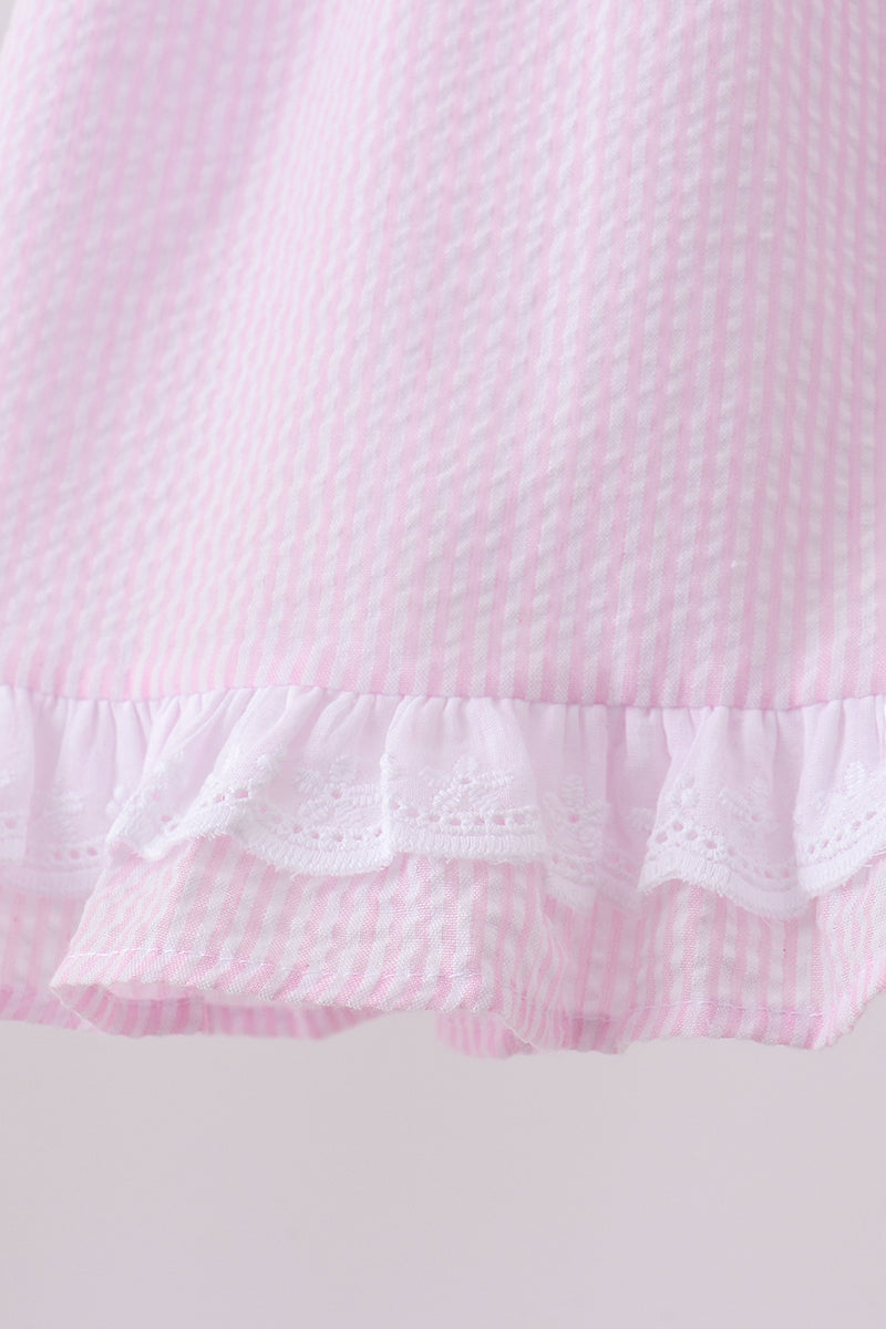 Pink lemon ruffle gingham bloomer set - Aaria Tees Aaria Tees