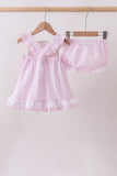 Pink lemon ruffle gingham bloomer set - Aaria Tees Aaria Tees