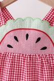 Red watermelon ruffle gingham dress - Aaria Tees Aaria Tees