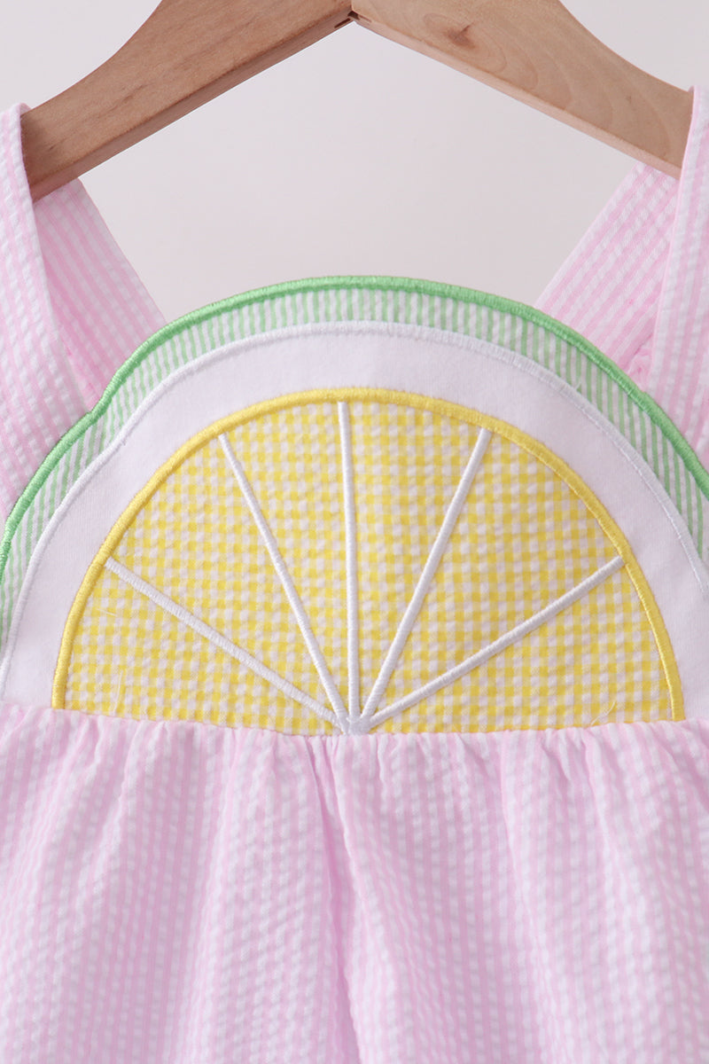 Pink lemon ruffle gingham dress - Aaria Tees Aaria Tees