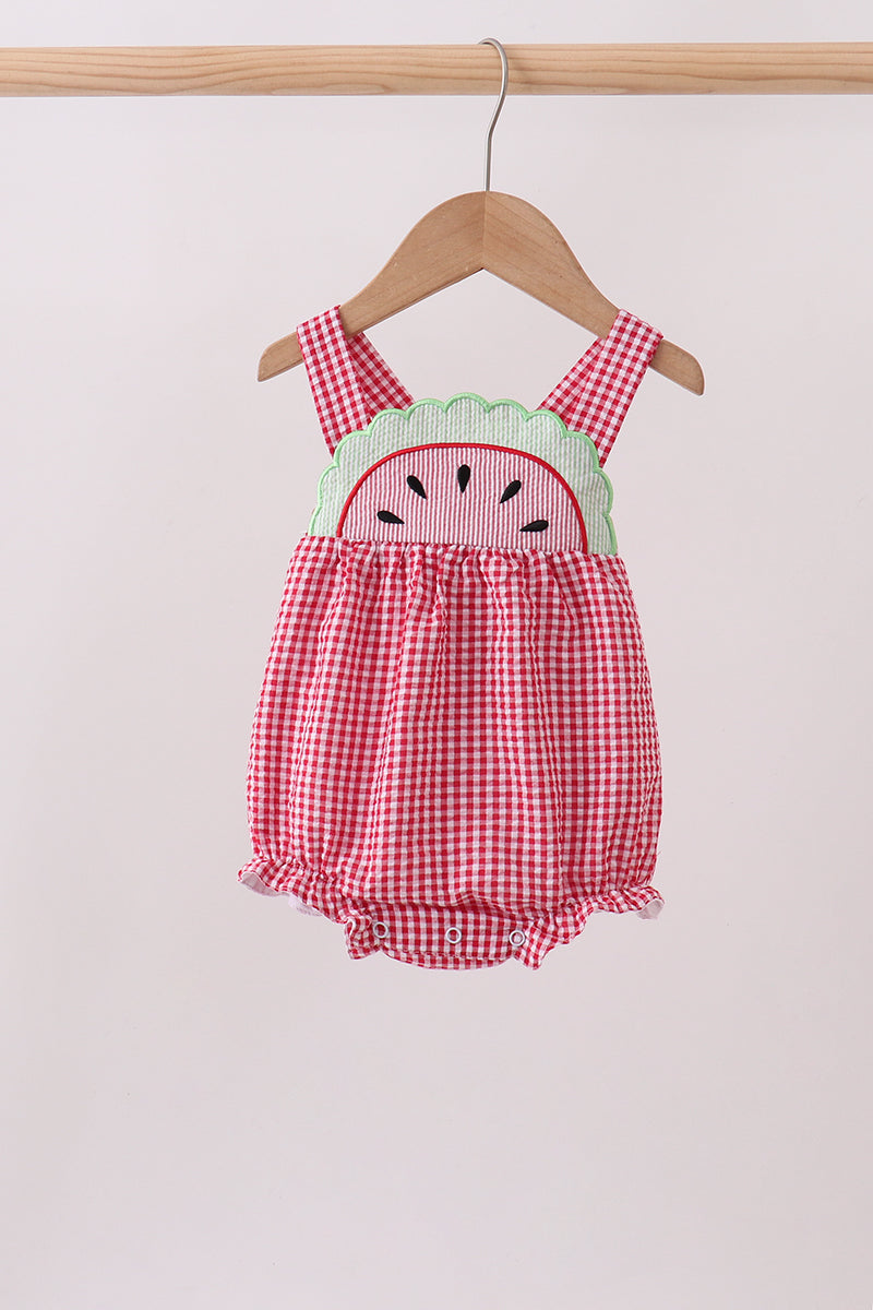 Red watermelon ruffle bubble - Aaria Tees