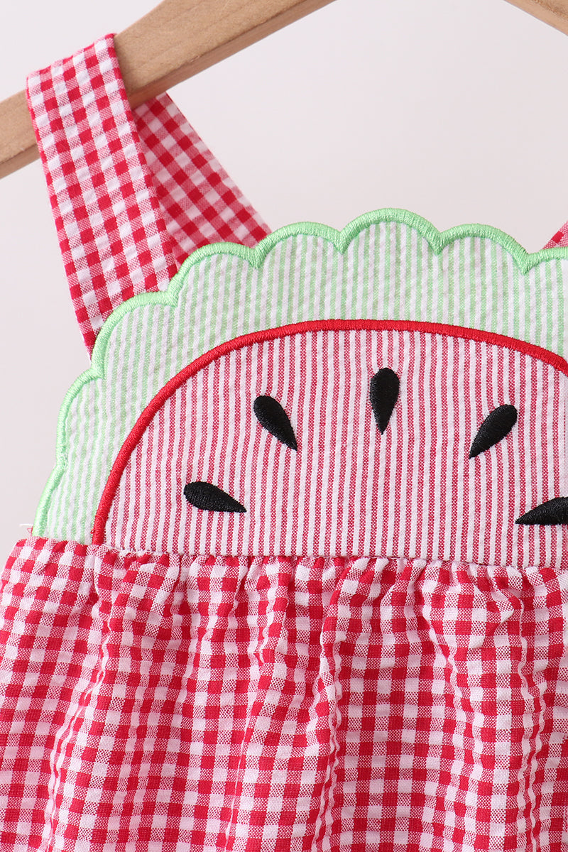 Red watermelon ruffle bubble - Aaria Tees Aaria Tees