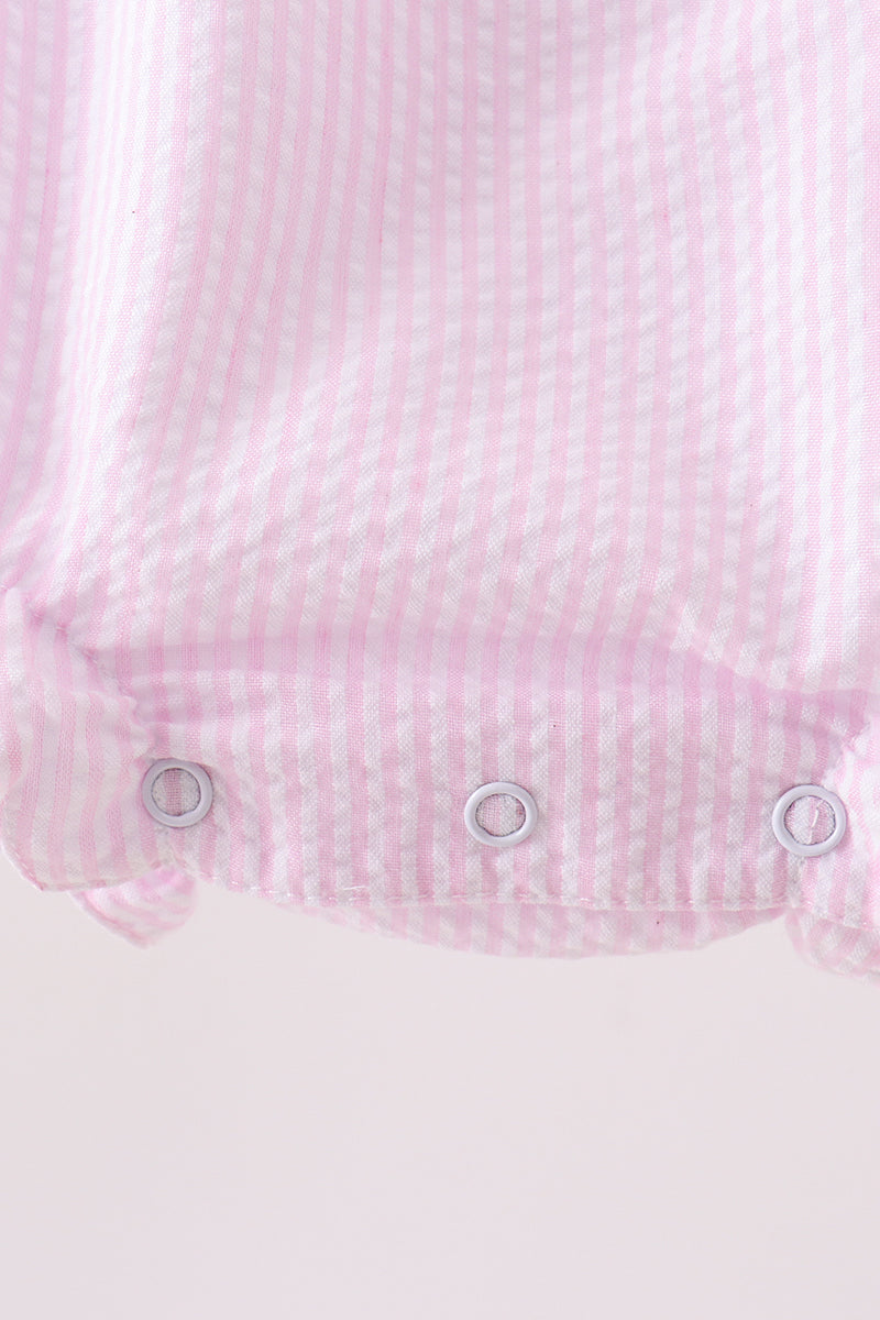 Pink lemon ruffle gingham bubble - Aaria Tees Aaria Tees