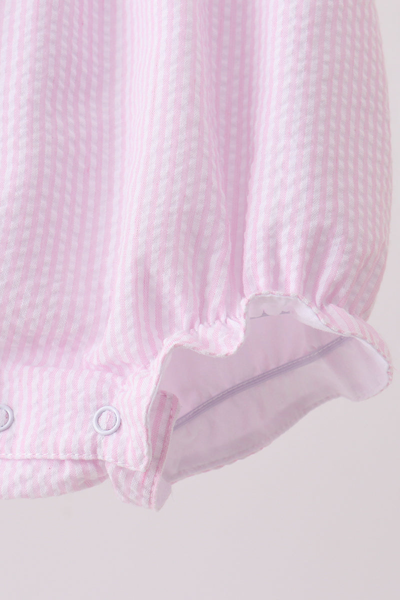 Pink lemon ruffle gingham bubble - Aaria Tees Aaria Tees