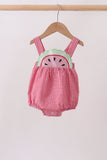 Red watermelon ruffle gingham bubble - Aaria Tees Aaria Tees