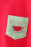 Red watermelon embroidery shorts set - Aaria Tees Aaria Tees