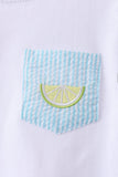 Blue lemon embroidery shorts set - Aaria Tees Aaria Tees