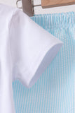 Blue lemon embroidery shorts set - Aaria Tees Aaria Tees
