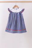 Black flag fireworks embroidery gingham dress - Aaria Tees Aaria Tees
