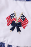 Black flag fireworks embroidery gingham dress - Aaria Tees Aaria Tees