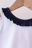 Red flag fireworks embroidery ruffle bloomer set - Aaria Tees Aaria Tees