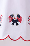 Red flag fireworks embroidery ruffle bloomer set - Aaria Tees Aaria Tees