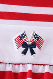 Red stripe flag fireworks embroidery ruffle bubble - Aaria Tees Aaria Tees