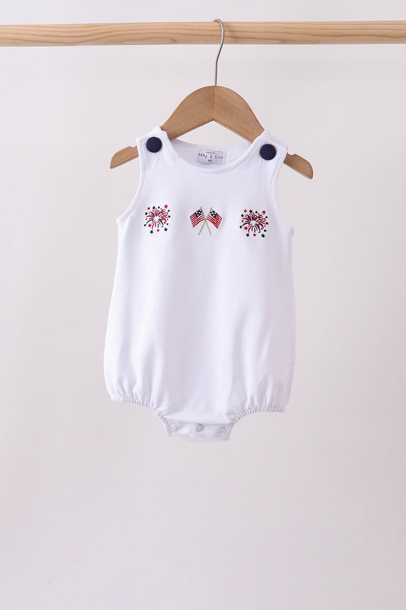White flag fireworks embroidery bubble - Aaria Tees