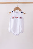 White flag fireworks embroidery bubble - Aaria Tees Aaria Tees