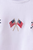 White flag fireworks embroidery bubble - Aaria Tees Aaria Tees