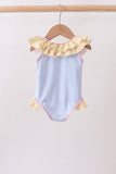 Blue stripe ruffle one-piece swimsuit - Aaria Tees Aaria Tees