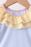 Blue stripe ruffle one-piece swimsuit - Aaria Tees Aaria Tees