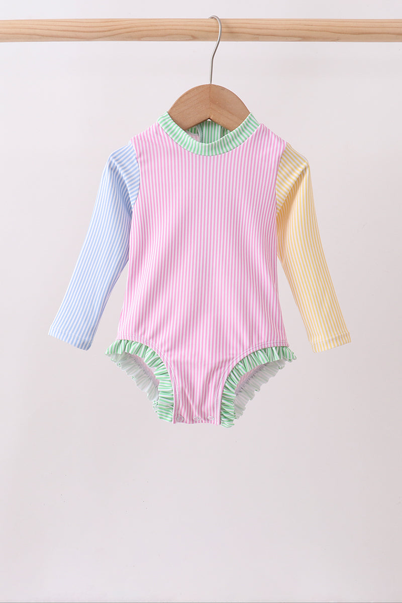 Pink stripe rashguard - Aaria Tees