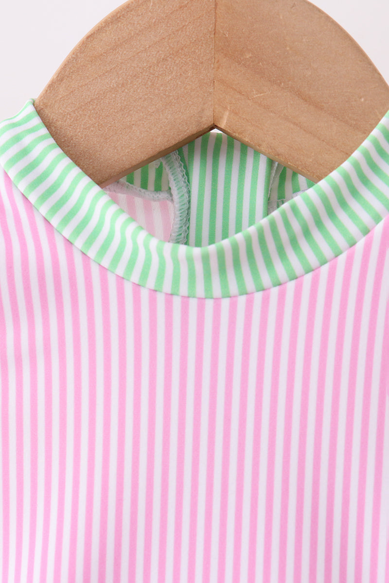 Pink stripe rashguard - Aaria Tees Aaria Tees