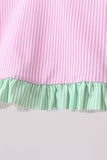 Pink stripe ruffle 2pc swimsuit - Aaria Tees Aaria Tees