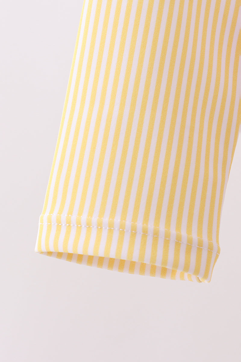 Blue stripe ruffle rashguard set - Aaria Tees Aaria Tees