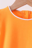 Orange flutter sleeve scalloped top Aaria Tees